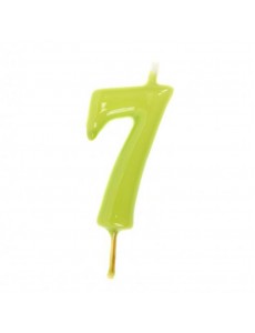 Vela Número 7 Verde Lima